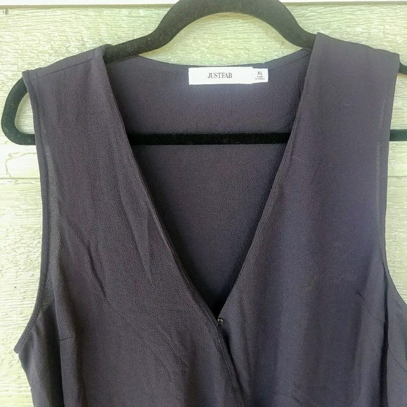 NWT JustFab Slinky Sleeveless Wrap Top - Picture 4 of 6